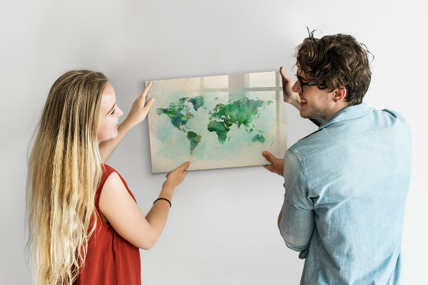 Popisovatelná magnetická tabule Mapování světových vzpomínek