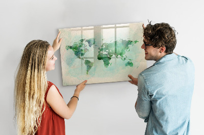 Popisovatelná magnetická tabule Mapování světových vzpomínek