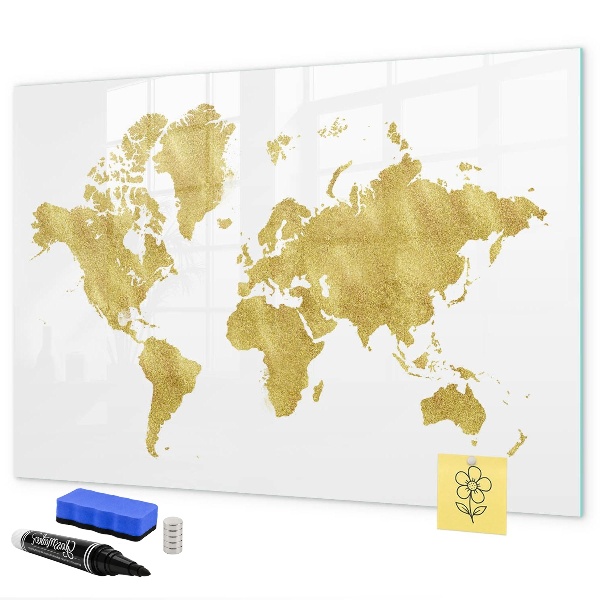 Popisovatelná magnetická tabule Mapa světa s prostorem pro fotografie
