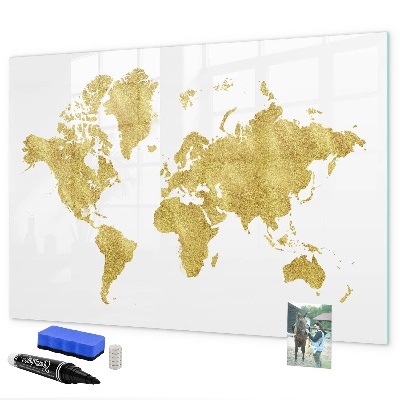 Popisovatelná magnetická tabule Mapa světa s prostorem pro fotografie