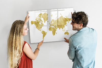 Popisovatelná magnetická tabule Mapa světa s prostorem pro fotografie