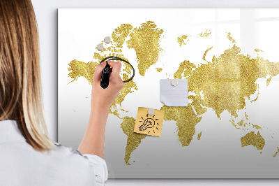 Popisovatelná magnetická tabule Mapa světa s prostorem pro fotografie