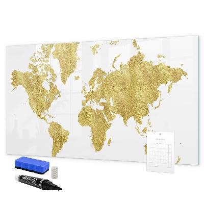 Popisovatelná magnetická tabule Mapa světa s prostorem pro fotografie