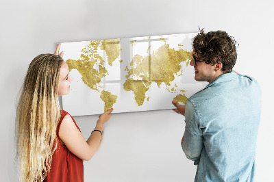 Popisovatelná magnetická tabule Mapa světa s prostorem pro fotografie