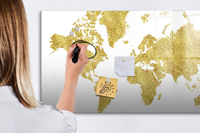Popisovatelná magnetická tabule Mapa světa s prostorem pro fotografie