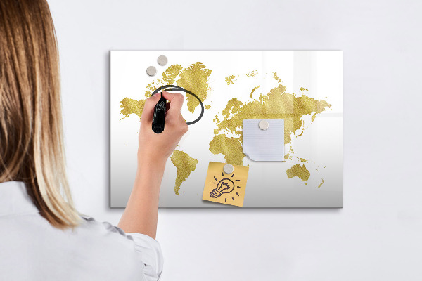 Popisovatelná magnetická tabule Mapa světa s prostorem pro fotografie