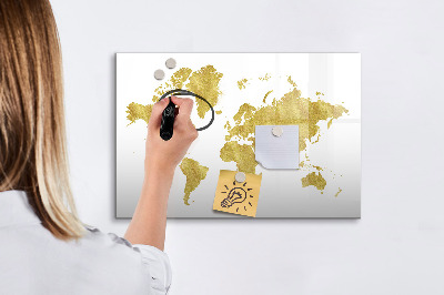 Popisovatelná magnetická tabule Mapa světa s prostorem pro fotografie