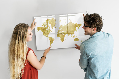 Popisovatelná magnetická tabule Mapa světa s prostorem pro fotografie