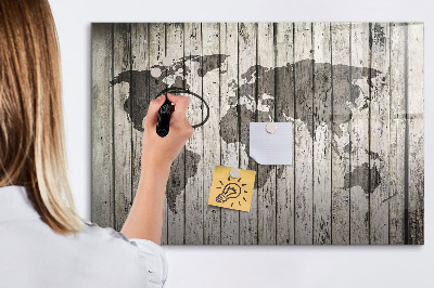 Popisovatelná magnetická tabule Mapa světa s prostorem pro fotografie