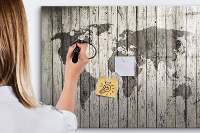 Popisovatelná magnetická tabule Mapa světa s prostorem pro fotografie