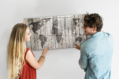 Popisovatelná magnetická tabule Mapa světa s prostorem pro fotografie