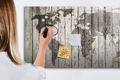 Popisovatelná magnetická tabule Mapa světa s prostorem pro fotografie