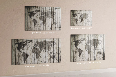 Popisovatelná magnetická tabule Mapa světa s prostorem pro fotografie