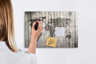 Popisovatelná magnetická tabule Mapa světa s prostorem pro fotografie