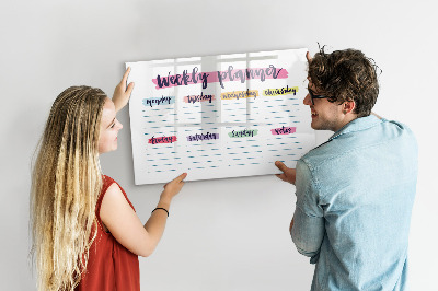 Magnetická psací tabule Týdenní diář s prostorem pro fotografie