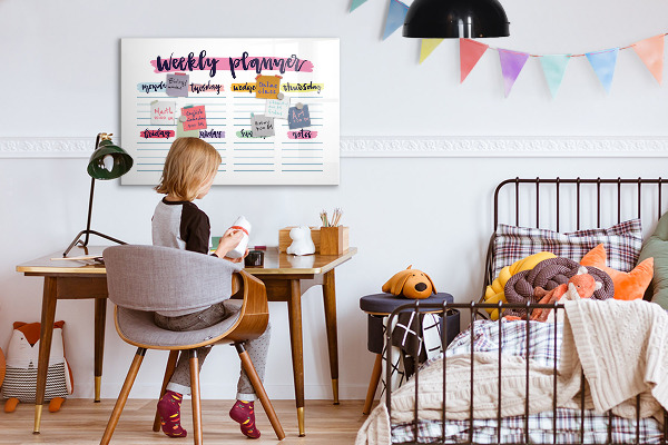 Magnetická psací tabule Týdenní diář s prostorem pro fotografie