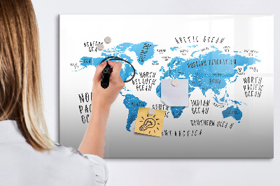 Magnetická psací tabule Mapa světa pro personalizaci fotografií