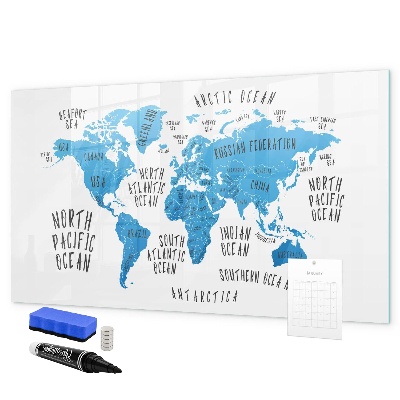 Magnetická psací tabule Mapa světa pro personalizaci fotografií