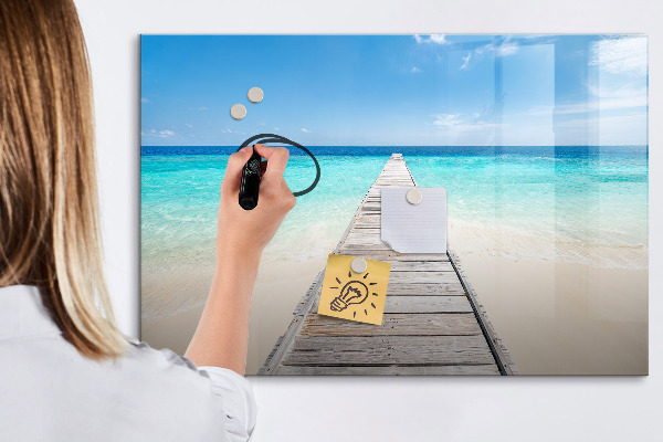 Magnetická psací tabule Pláž se vzpomínkami a fotografiemi