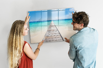 Magnetická psací tabule Pláž se vzpomínkami a fotografiemi
