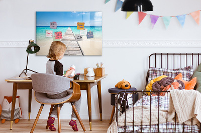 Magnetická psací tabule Pláž se vzpomínkami a fotografiemi