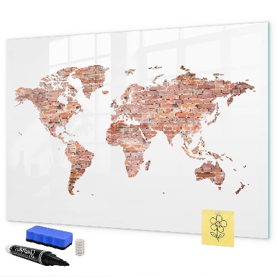 Magnetická psací tabule Mapa světa s fotografiemi a poznámkami
