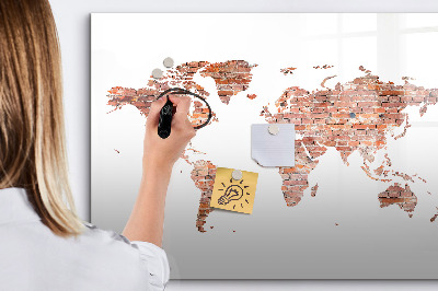 Magnetická psací tabule Mapa světa s fotografiemi a poznámkami