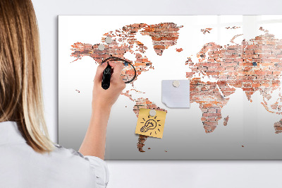 Magnetická psací tabule Mapa světa s fotografiemi a poznámkami