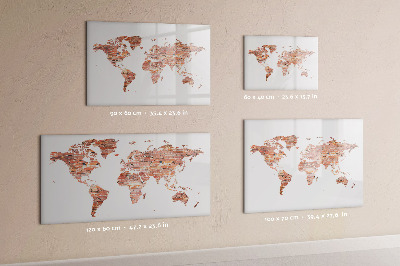 Magnetická psací tabule Mapa světa s fotografiemi a poznámkami