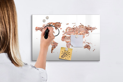 Magnetická psací tabule Mapa světa s fotografiemi a poznámkami
