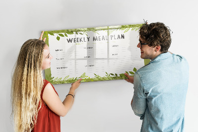 Popisovatelná magnetická tabule Jídelníček na týden