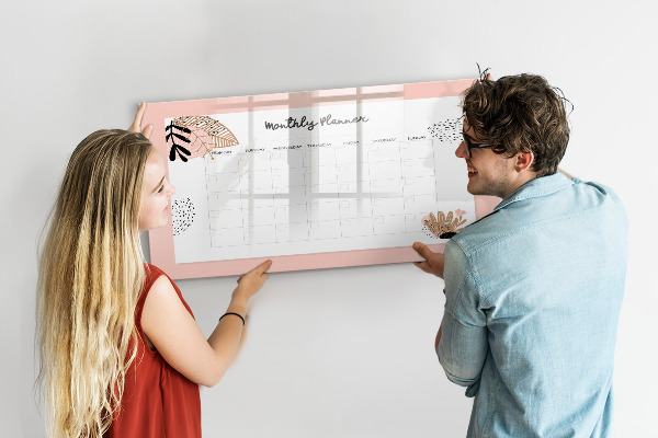 Magnetická psací tabule Měsíční diář s prostorem pro fotografie