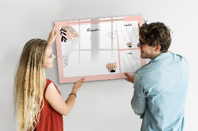 Popisovatelná magnetická tabule Plánovač s prostorem pro fotografie