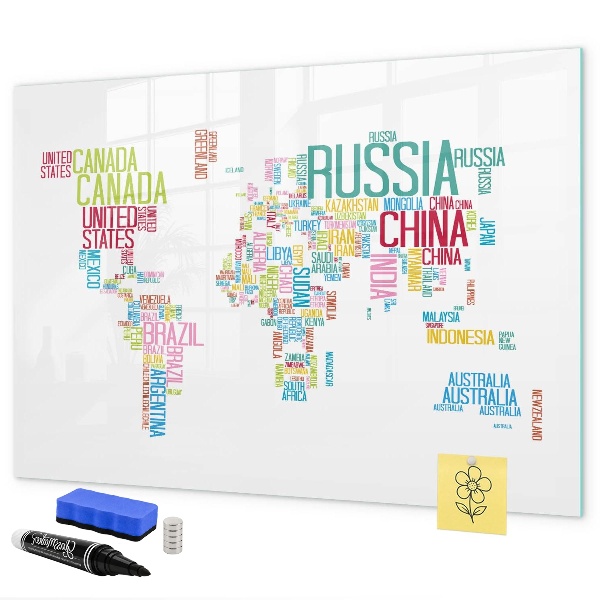 Magnetická psací tabule Mapa světa s osobními vzpomínkami