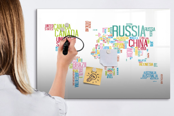 Magnetická psací tabule Mapa světa s osobními vzpomínkami