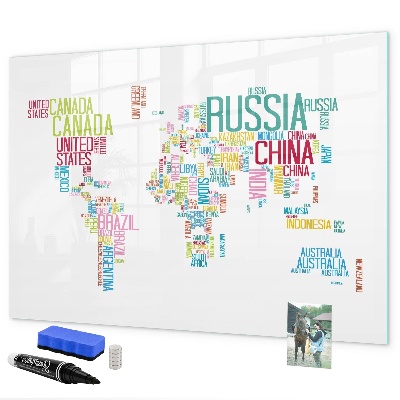 Magnetická psací tabule Mapa světa s osobními vzpomínkami