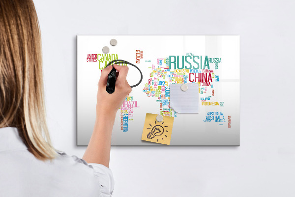 Magnetická psací tabule Mapa světa s osobními vzpomínkami