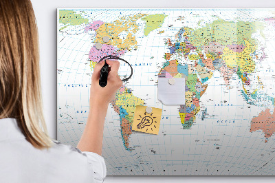 Magnetická psací tabule Mapa světa s osobními fotografiemi
