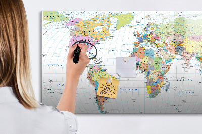 Magnetická psací tabule Mapa světa s osobními fotografiemi
