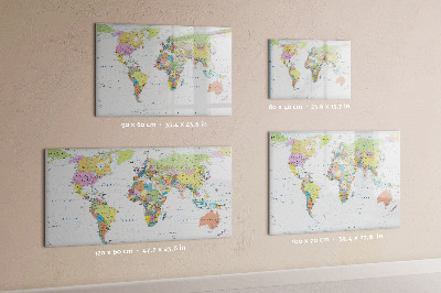 Magnetická psací tabule Mapa světa s osobními fotografiemi