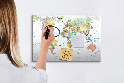 Magnetická psací tabule Mapa světa s osobními fotografiemi