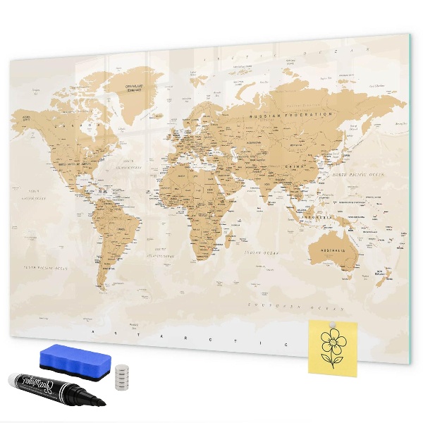 Popisovatelná magnetická tabule Cestovní mapa s místy k označení