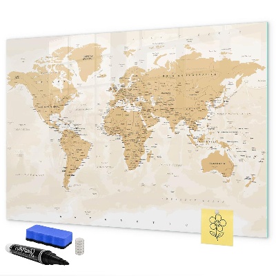 Popisovatelná magnetická tabule Cestovní mapa s místy k označení