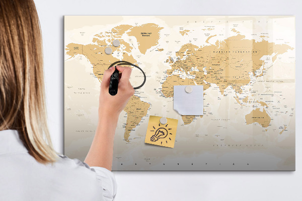 Popisovatelná magnetická tabule Cestovní mapa s místy k označení