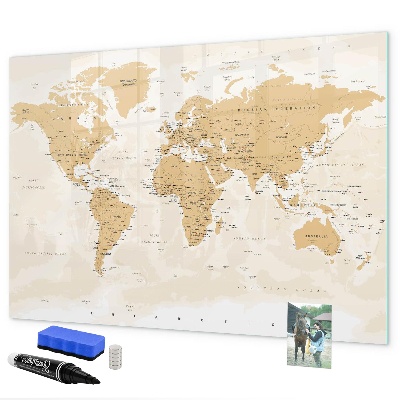 Popisovatelná magnetická tabule Cestovní mapa s místy k označení