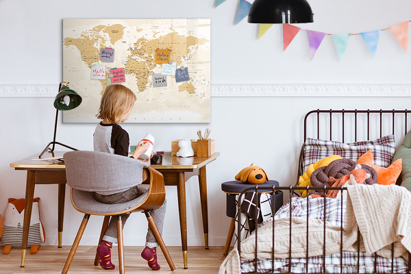 Popisovatelná magnetická tabule Cestovní mapa s místy k označení