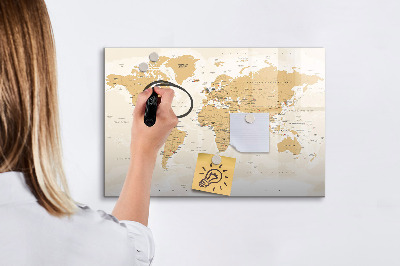 Popisovatelná magnetická tabule Cestovní mapa s místy k označení