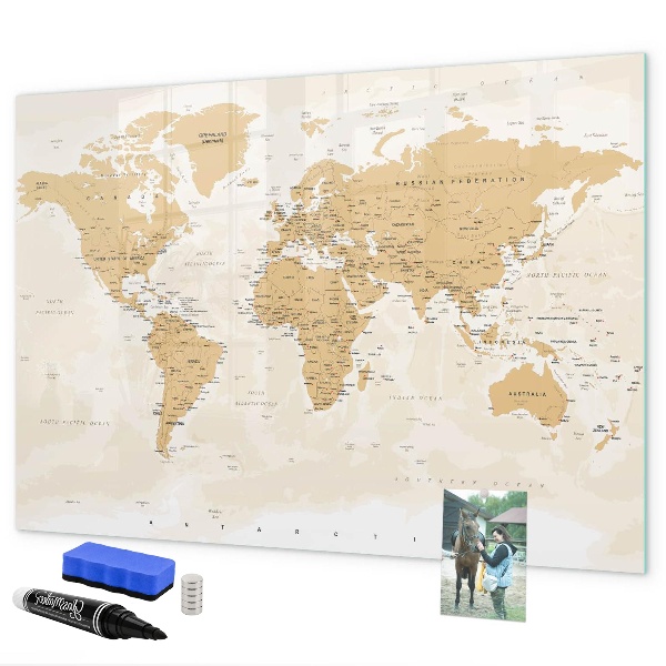 Popisovatelná magnetická tabule Cestovní mapa s místy k označení
