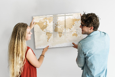 Popisovatelná magnetická tabule Cestovní mapa s místy k označení