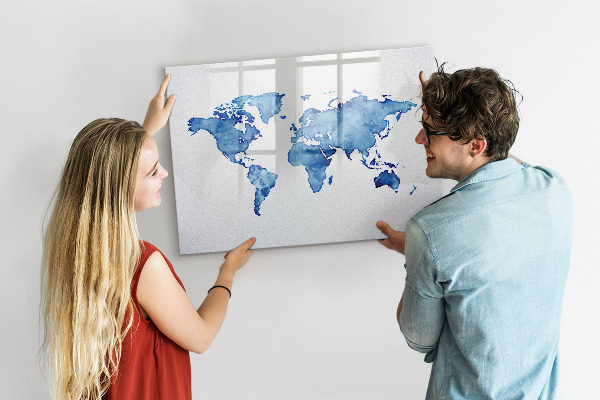 Magnetická psací tabule Mapa světa s osobními vzpomínkami